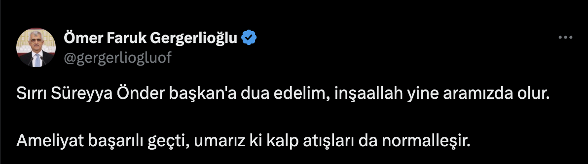 Sırrı Süreyya Önder, hastaneye kaldırıldı, siyasilerden ve gazetecilerden geçmiş olsun dilekleri