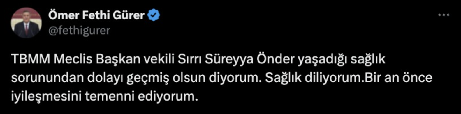 Sırrı Süreyya Önder, hastaneye kaldırıldı, siyasilerden ve gazetecilerden geçmiş olsun dilekleri