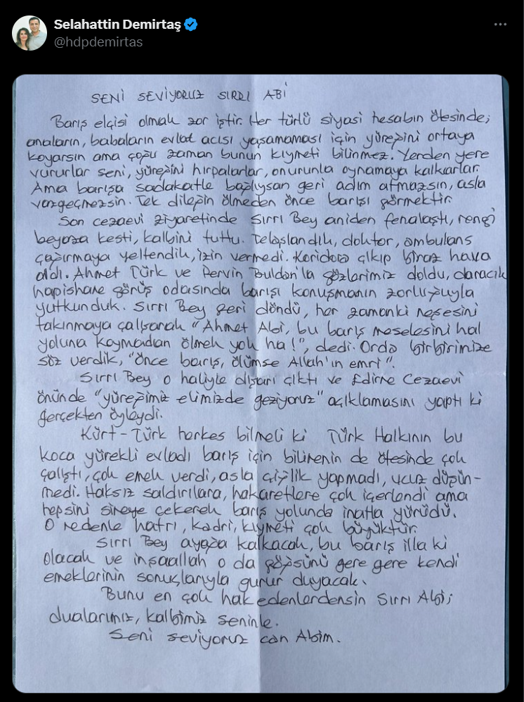 Sırrı Süreyya Önder, hastaneye kaldırıldı, siyasilerden ve gazetecilerden geçmiş olsun dilekleri