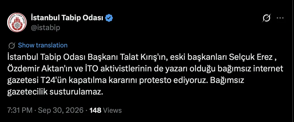 <p>İstanbul Tabip Odası</p>